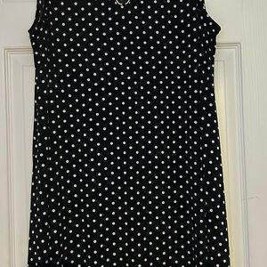 Roz & Ali Black Polka Dot Dress with Silver Rings